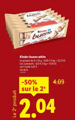 Lidl Kinder Kinder bueno white offre