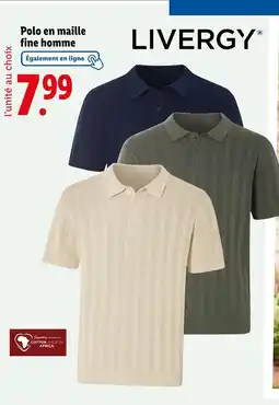 Lidl Livergy Polo en maille fine homme offre