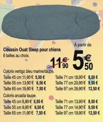 Coussin Ouat Sleep Pour Chiens