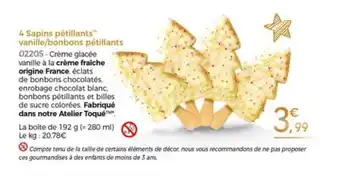 4 Sapins pétillants vanille/bonbons pértillants