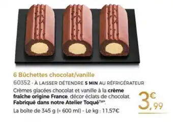 6 Bûchettes chocolat/vanille