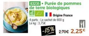 Thiriet Purée de pommes de terre biologiques offre