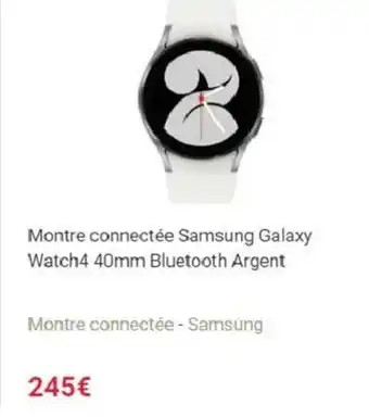Fnac Montre connectée samsung galaxy watch 40mm bluetooth argent offre