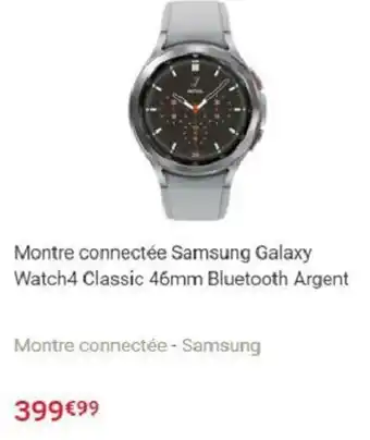 Fnac Montre connectée samsung galaxy watch4 classic 46mm bluetooth argent offre