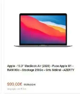 Cdiscount Apple - 13.3" macbook air offre