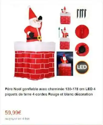 Cdiscount Père noël gonflable avec cheminée offre