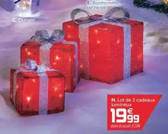 Gifi Lot de 3 cadeaux lumineux offre