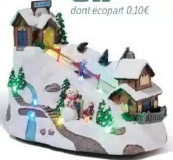 Piste de ski lumeuse animée et musicale