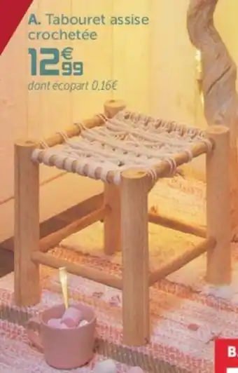 Gifi Tabouret assise crochetée offre