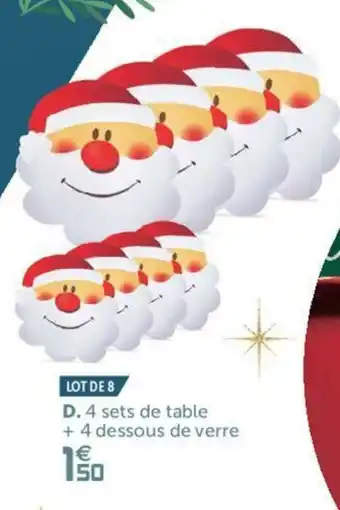 Gifi 4 Sets de Table offre