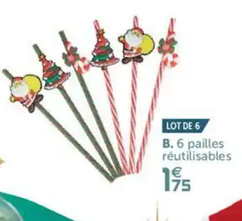 Gifi 6 Pailles Réutilisables offre