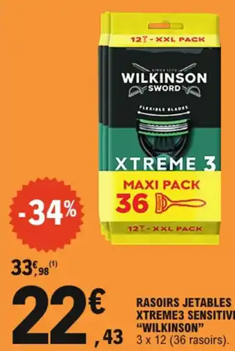 E.Leclerc Wilkinson rasoirs jetables xtreme3 sensitive offre