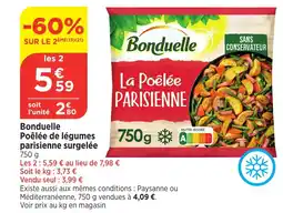 Bi1 BONDUELLE Poêlée de légumes parisienne surgelée offre