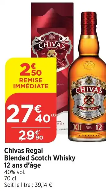 Bi1 CHIVAS REGAL Blended Scotch Whisky 12 ans d'âge offre