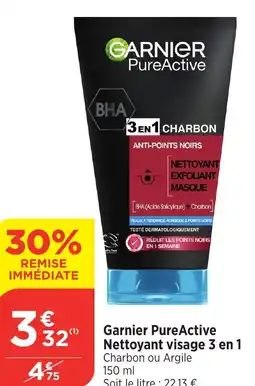 Bi1 GARNIER PureActive Nettoyant visage 3 en 1 offre