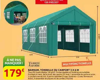 Rural Master Barnum, tonnelle ou carport 3 x 6 m offre