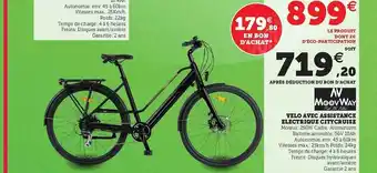 Hyper U Vélo Avec Assistance électrique City Cruise Moovway offre