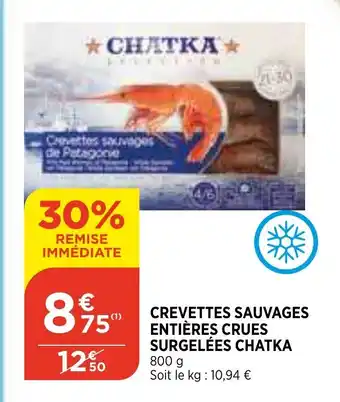 Bi1 Crevettes Sauvages entières crues offre