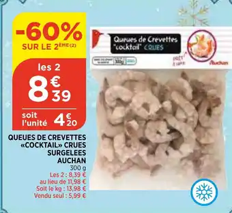 Queues de Crevettes Cocktail Crues Surgelees