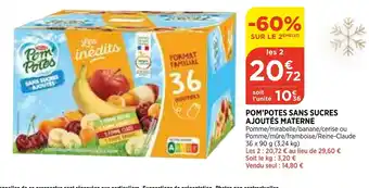 Bi1 Pom'Potes Sans Sucres Ajoutés Materne offre