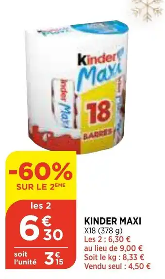 Bi1 Kinder Maxi offre
