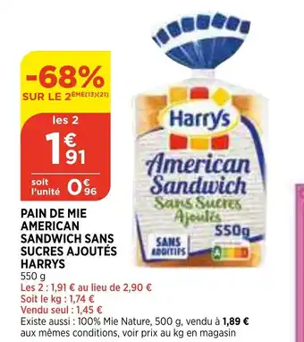 Bi1 Pain de Mie American Sandwich Sans offre