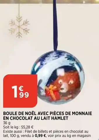 Bi1 Boule de Noël avec pièces de Monnaie offre