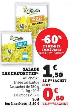 Hyper U LES CRUDETTES Salade offre