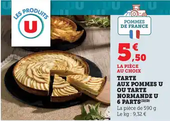 Hyper U Tarte aux pommes u ou tarte normande u 6 parts offre