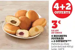 Hyper U 4 beignets fourrés + 2 offerts offre