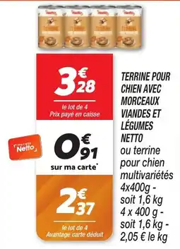 Netto NETTO Terrine pour chien avec morceaux viandes et légumes offre