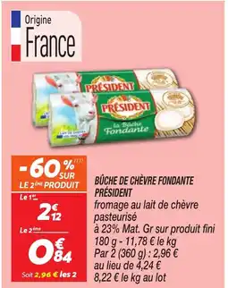 Netto PRÉSIDENT Bûche de chèvre fondante offre