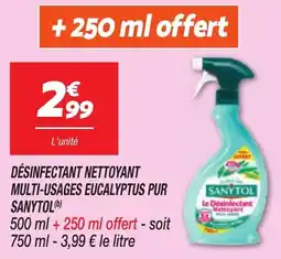 Netto SANYTOL Désinfectant nettoyant multi-usages eucalyptus pur offre