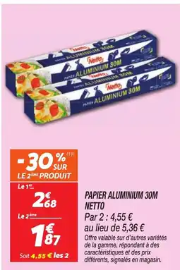 Netto NETTO Papier aluminium 30m offre