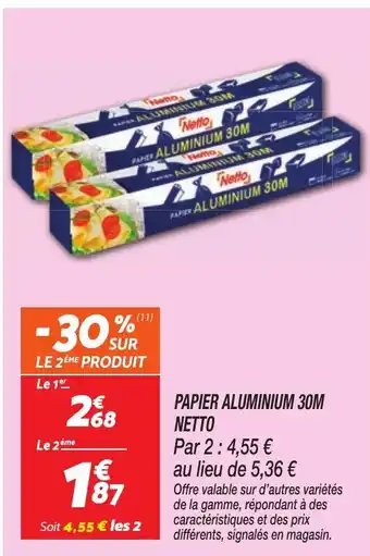 Netto NETTO Papier aluminium 30m offre