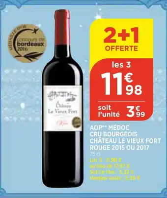 Bi1 AOP Médoc Cru Bourgeois Château Le Vieux Fort offre