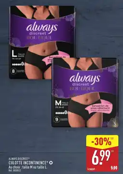 ALDI ALWAYS DISCREET® Culotte incontinence offre