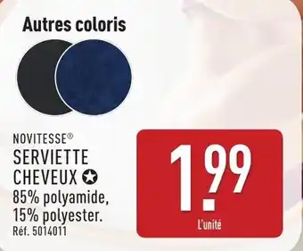 ALDI NOVITESSEⓇ Serviette cheveux offre