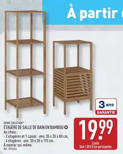 ALDI HOME CREATION® Étagère de salle de bain en bambou offre