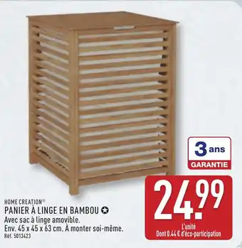 ALDI HOME CREATION® Panier à linge en bambou offre