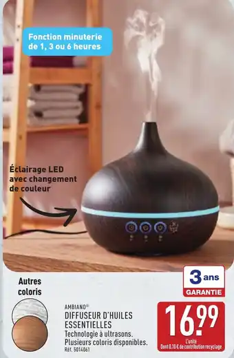 ALDI AMBIANO® Diffuseur d'huiles essentielles offre