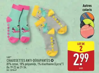 ALDI L&D® Chaussettes anti-derapantes offre