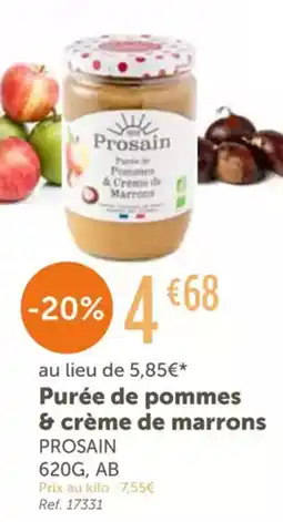 L'Eau Vive PROSAIN Purée de pommes & crème de marrons offre