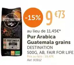 L'Eau Vive DESTINATION Pur Arabica Guatemala grains offre