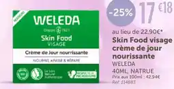 L'Eau Vive WELEDA Skin Food visage crème de jour nourissante offre