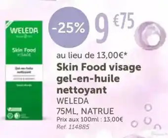 L'Eau Vive WELEDA Skin Food visage gel-en-huile nettoyant offre