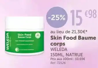 L'Eau Vive WELEDA Skin Food Baume corps offre