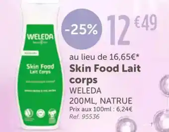 L'Eau Vive WELEDA Skin Food Lait corps offre