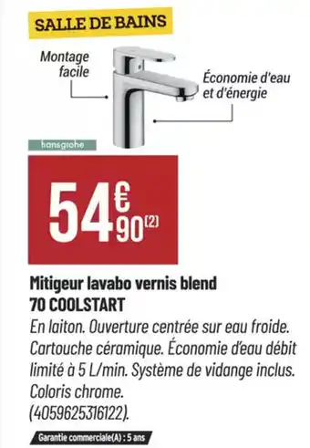 Bricorama COOLSTART Mitigeur lavabo vernis blend 70 offre