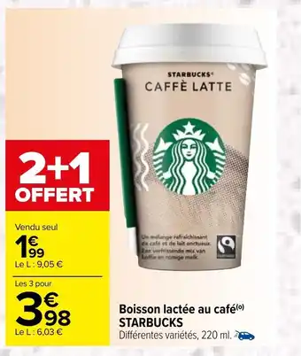 Carrefour Boisson Lactée Au Café Starbucks offre
